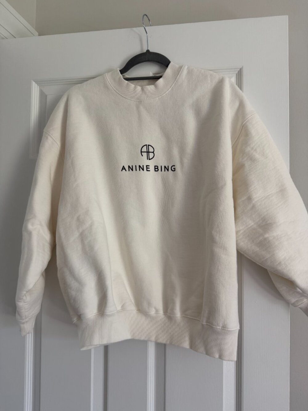 ANINE BING Off-White Jaci Monogram Sweatshirt - Picture 2 of 5